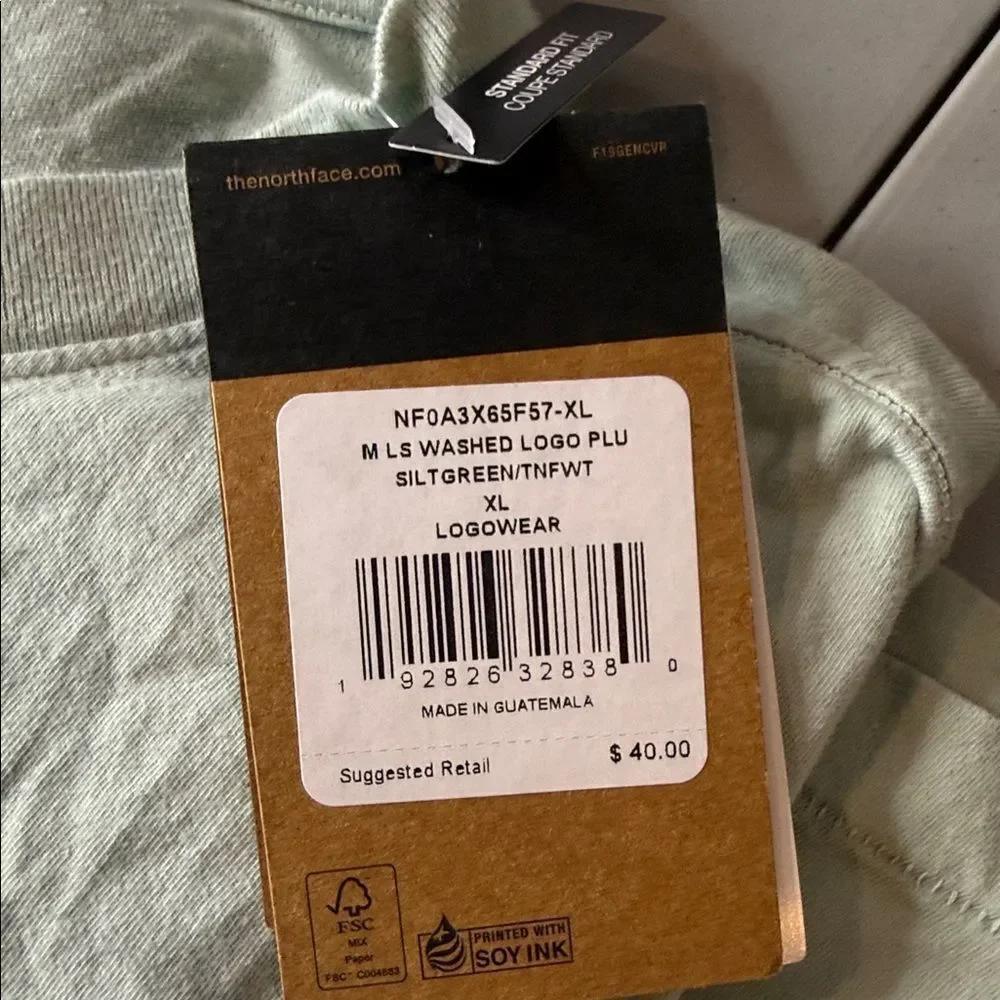 The North Face Men's Light Green Tee Long Sleeve